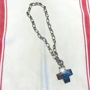 Silpada Designs sterling silver cross necklace with toggle clasp.